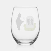 Dood op begraafplaats Halloween Wijnglas Zonder Voet (Achterkant)
