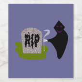 Dood op flessenlabels van begraafplaats Halloween Wijn Etiket (Enkel label)