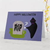 Dood op het kerkhof Halloween Kaart (Gele Bloem)