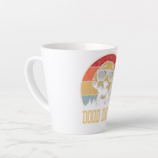 Dood papa poodle vader poodle houdt van dag latte mok (Linkerhoek)