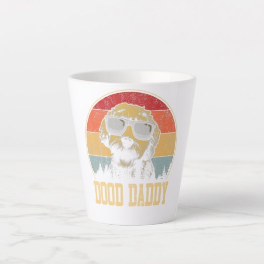 Dood papa poodle vader poodle houdt van dag latte mok (Voorkant)