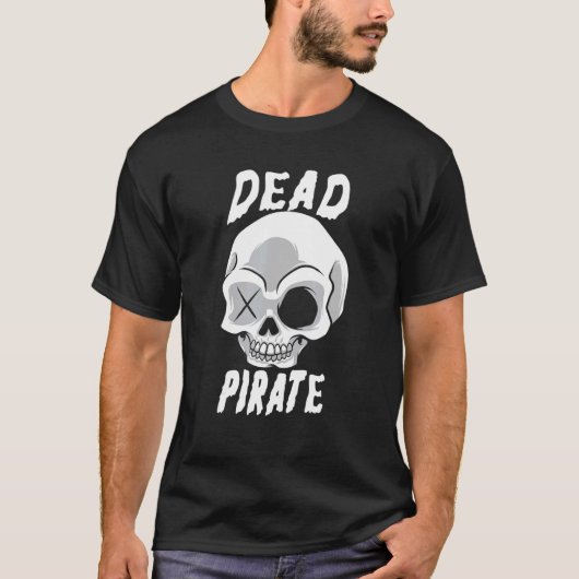 Dood Pirate Skull Skeleton Head Pirate Ship Buccan T-shirt (Voorkant)