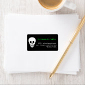 Dood pixel schedel giftig groene Halloween adres Etiket (Insitu)