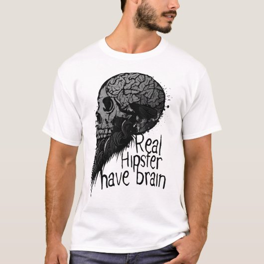dood real hipster have brain crane skull b t-shirt (Voorkant)