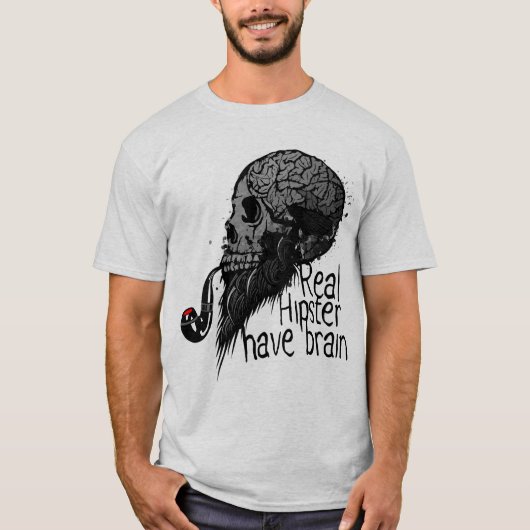 dood real hipster have brain crane skull p t-shirt (Voorkant)