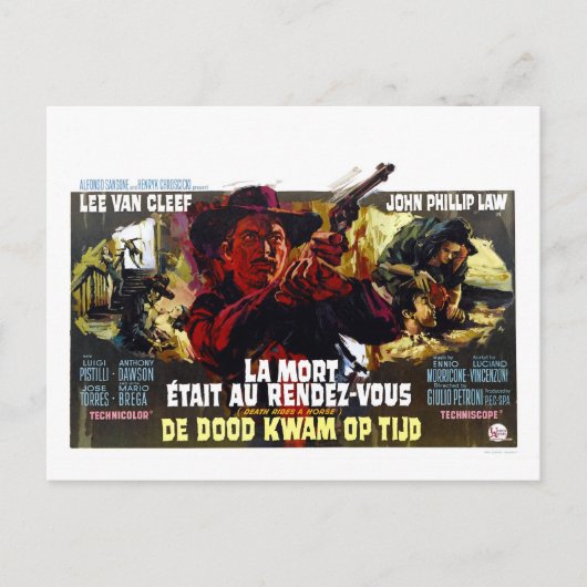 DOOD RIDES A HORSE BRIEFKAART (Voorkant)