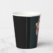 Dood schedel floraal papieren bekers (Rechts)