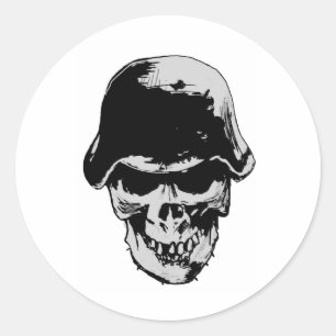 Dood schedelsteel ronde sticker