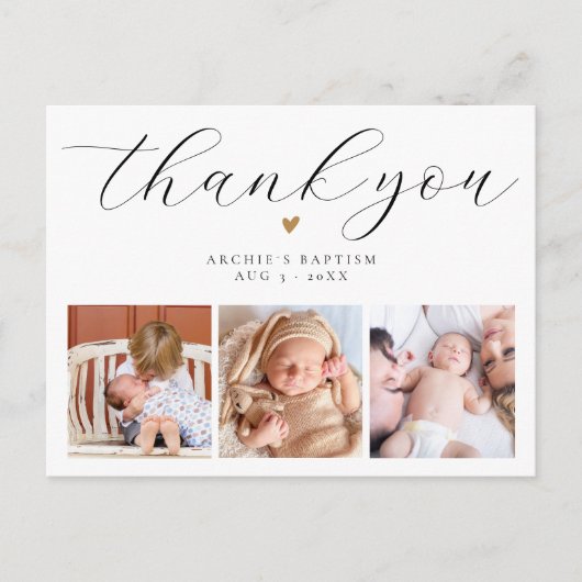 Dood simpel moderne chic script foto dank je wel briefkaart (Voorkant)