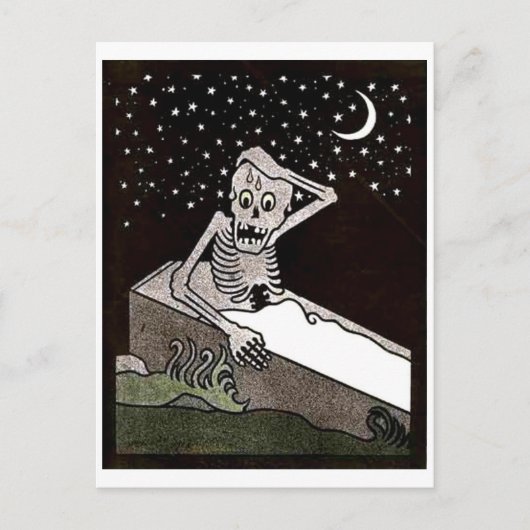 Dood Skeleton briefkaart (Voorkant)