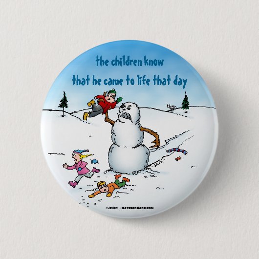 Dood sneeuwmannetje Grappige Cartoon Ronde Button 5,7 Cm (Voorkant)