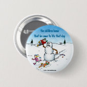 Dood sneeuwmannetje Grappige Cartoon Ronde Button 5,7 Cm (Voorkant /achterkant)