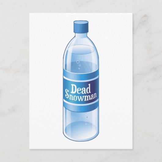 Dood Snowman Gesmolten gebotteld water Briefkaart (Voorkant)