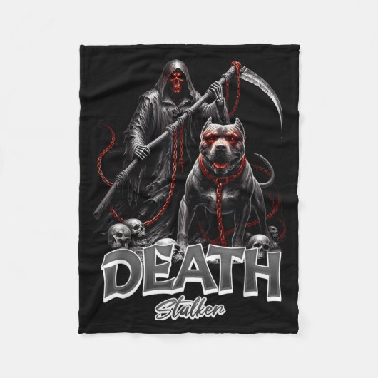 Dood Stalker Grim Reaper Hond Halloween Fleece Deken (Voorkant)