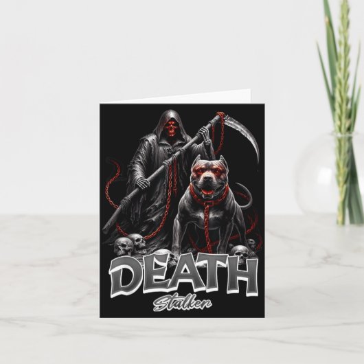 Dood Stalker Grim Reaper Hond Halloween Kaart (Voorkant)