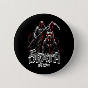Dood Stalker Grim Reaper Hond Halloween Ronde Button 5,7 Cm
