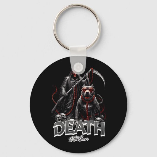 Dood Stalker Grim Reaper Hond Halloween Sleutelhanger (Voorkant)