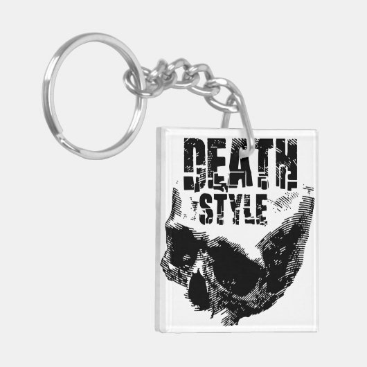 Dood stijl schedel ontwerp sleutelhanger (Voorkant Links)