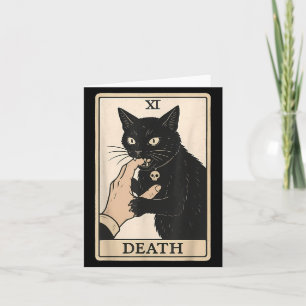 Dood Tarotkaart Zwarte Kat Halloween Hekserij Grie Kaart