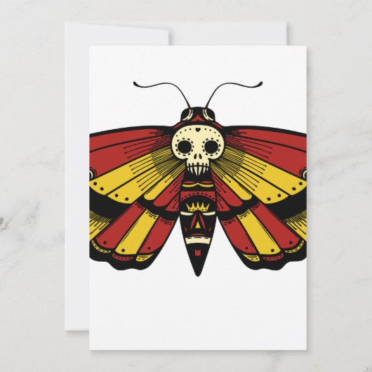 Dood tot 20 jaar: Motie en schedelontwerp Kaart (Achterkant)