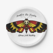 Dood tot 20 jaar: Motie en schedelontwerp Papieren Bordje (Voorkant)