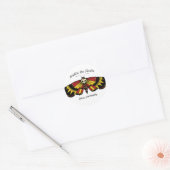 Dood tot 20s Birthday Moth and Skull Ronde Sticker (Envelop)