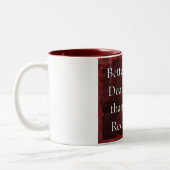 dood tweekleurige koffiemok (Links)