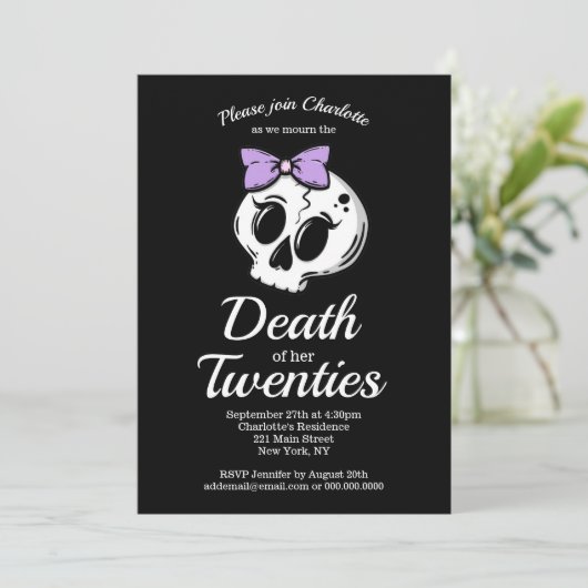 Dood Twenties Coquette Esthetische Bow 30 Verjaard Kaart (Staand voorkant)