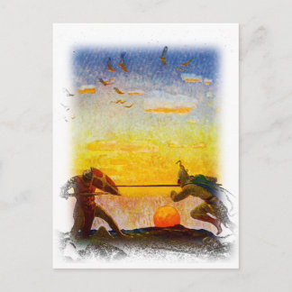 Dood van Arthur en Mordred Briefkaart