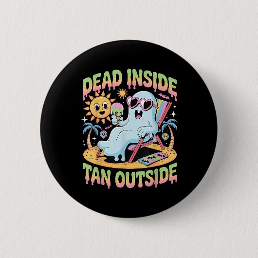 Dood Van Binnen Gebronsd Van Buiten Grappige Geest Ronde Button 5,7 Cm (Voorkant)