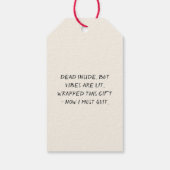 Dood van binnen Lollig AF Grappige Kerstmis Cadeaulabel (Achterkant)