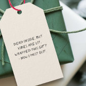 Dood van binnen Lollig AF Grappige Kerstmis Cadeaulabel