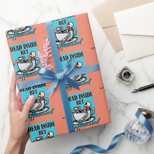 Dood van binnen, maar cafeïnehoudende koffie liefd cadeaupapier (Geschenken)