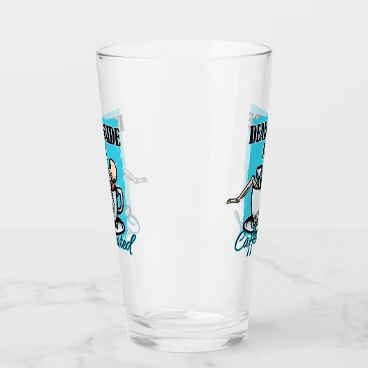 Dood van binnen, maar cafeïnehoudende koffie liefd glas (Links)