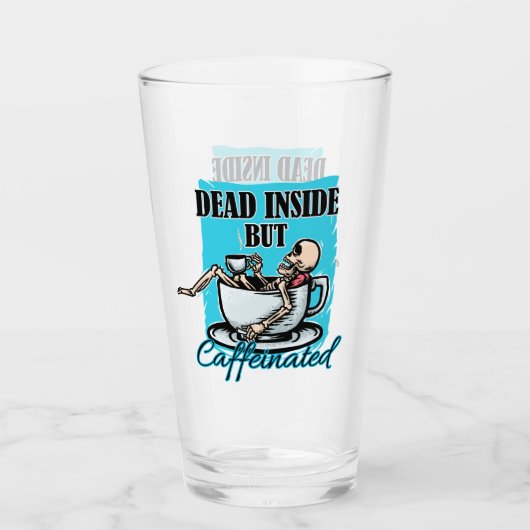 Dood van binnen, maar cafeïnehoudende koffie liefd glas (Voorkant)