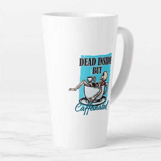 Dood van binnen, maar cafeïnehoudende koffie liefd latte mok (Rechterhoek)