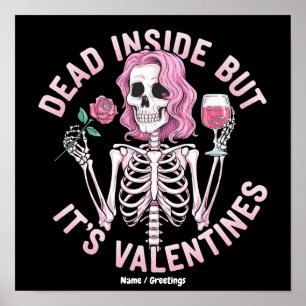 Dood van binnen maar dan voor Valentijnsdag Funny Poster