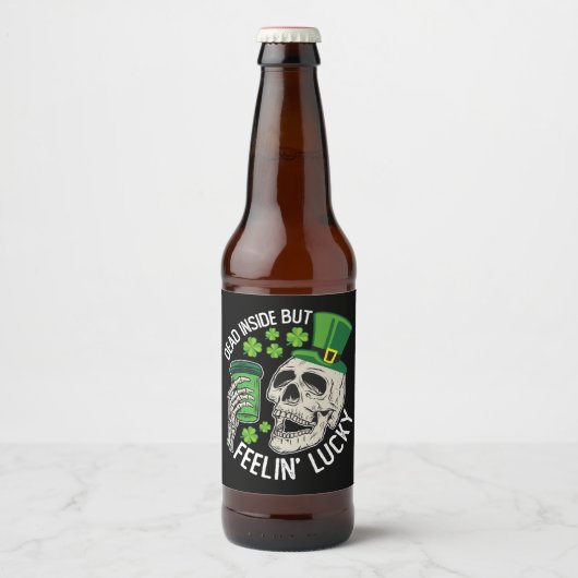 Dood van binnen, maar een gelukkige schedel St Pat Bier Etiket (Voorkant)