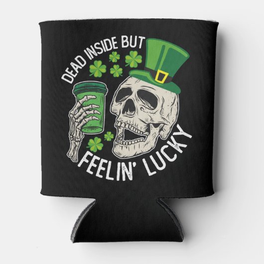 Dood van binnen, maar een gelukkige schedel St Pat Blikjeskoeler (Voorkant)