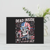 Dood van binnen maar het is de 4e Juli Skelet Kaart (Staand voorkant)