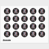 Dood van binnen maar het is de 4e Juli Skelet Ronde Sticker (Vel)