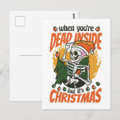 Dood van binnen, maar het is kerstskelet briefkaart (Voorkant / Achterkant)