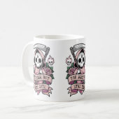 Dood van binnen, maar nog steeds schattige maaier koffiemok (Voorkant links)