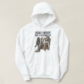 Dood van binnen maar vol cafeïne Grappig skelet ko Hoodie
