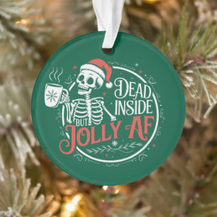 Dood van binnen maar vrolijke schedel Kerstman Ker Ornament
