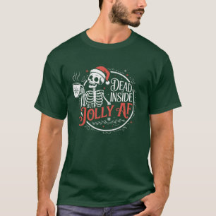 Dood van binnen maar vrolijke schedel Kerstman Ker T-shirt