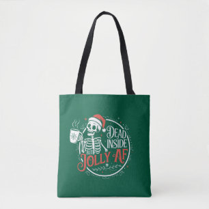 Dood van binnen maar vrolijke schedel Kerstman Ker Tote Bag