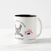 Dood van boven tweekleurige koffiemok (Voorkant rechts)