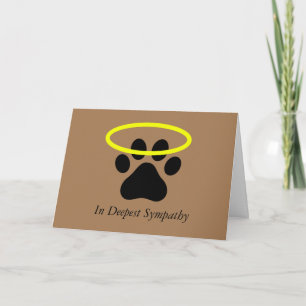 Dood van de Dog Sympathy Card Dog Paw met Halo Kaart