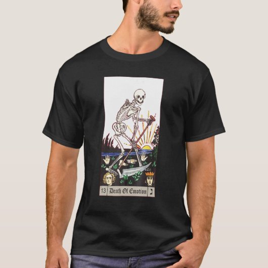 Dood van de emotion Tarot-kaart esthetisch skelet- T-shirt (Voorkant)